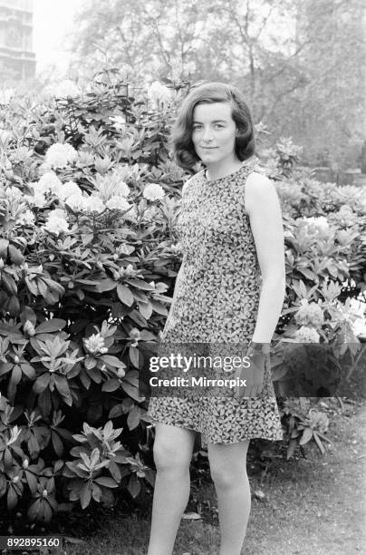 Sara Keays, 23 year old is Secretary to Bernard Braine Conservative MP, and works in Westminster, pictured in Parliament Square, London, Thursday...