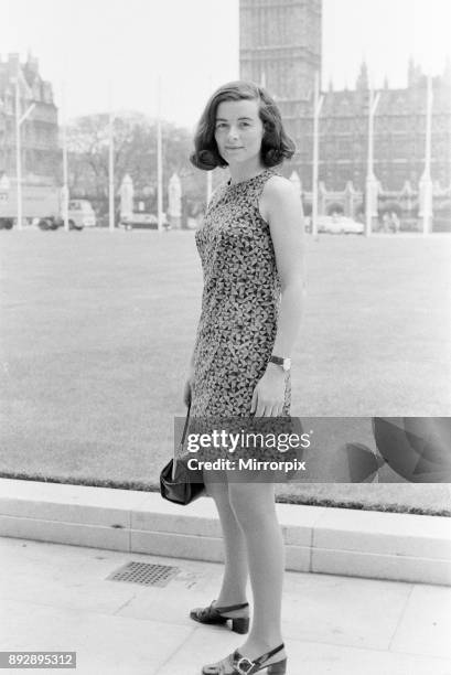 Sara Keays, 23 year old is Secretary to Bernard Braine Conservative MP, and works in Westminster, pictured in Parliament Square, London, Thursday...