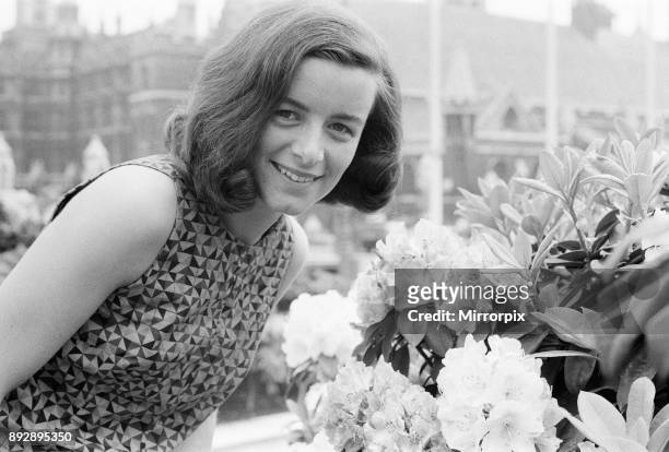 Sara Keays, 23 year old is Secretary to Bernard Braine Conservative MP, and works in Westminster, pictured in Parliament Square, London, Thursday...