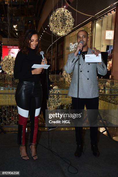 Rochelle Humes and Marvin Humes join Costa Coffee employees in an attempt to achieve the Guinness World Records titles for most couples kissing under...