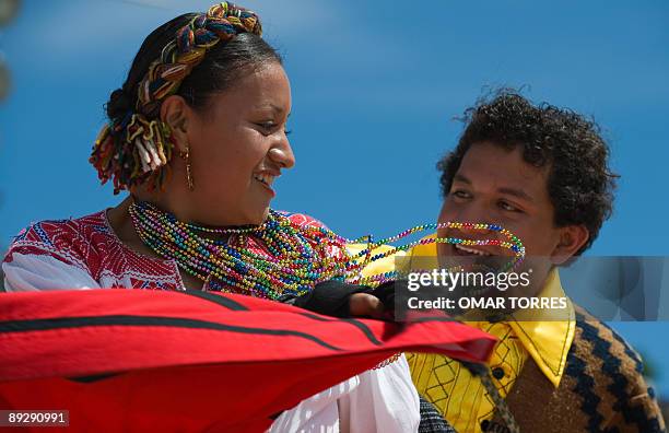 Dancers from Ejutla de Crespo perform during the Guelaguetza celebration on July 27, 2009 in Oaxaca, Mexico. The Guelaguetza is a festival held once...