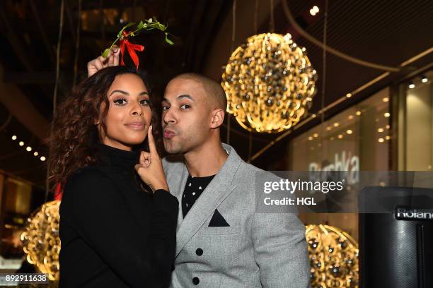 Rochelle Humes and Marvin Humes join Costa Coffee employees in an attempt to achieve the Guinness World Records titles for most couples kissing under...