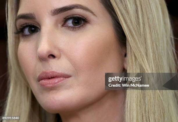 Ivanka Trump attends an event where U.S. President Donald Trump spoke at the White House promoting the administration's efforts to decrease federal...