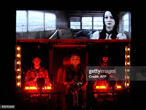 Brian Greer, Stacey Collins, Ben Beckley take part in the Salzburg Festival 2009, as part of Young Directors on July 27, 2009. AFP...