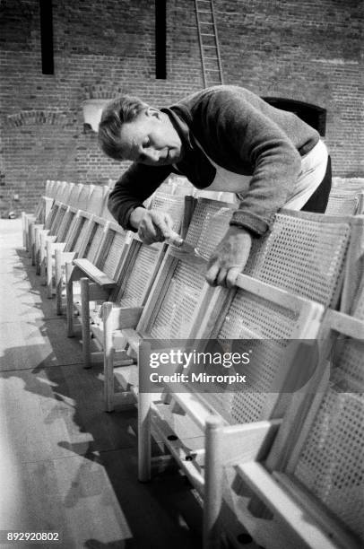 A week carpenter Len Edmunds playing his homemade violin, as he tests the acoustics of Britain's newest 150,000 concert hall converted from an old...