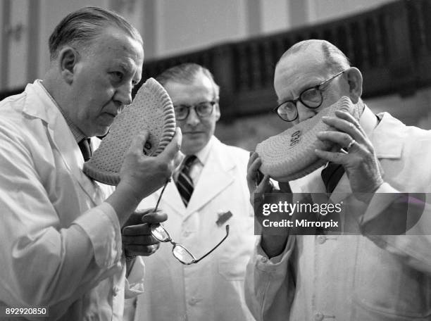British Baking Exhibition Caxton Hall 23rd March 1961 Left to Right Mr W Millar from Kilmarnock and Mr J McMillan from Paisley seen here judging the...