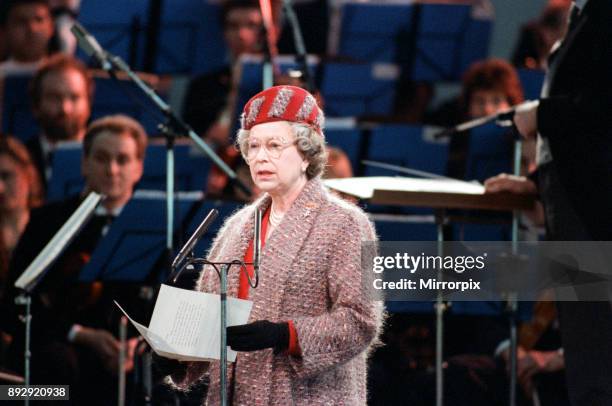Queen Elizabeth II opening the new terminal at Stansted Airport, 15th March 1991.
