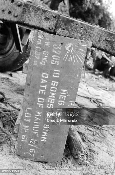 Ammunition crate containing bombings during the Biafra conflict, 11th June 1968.
