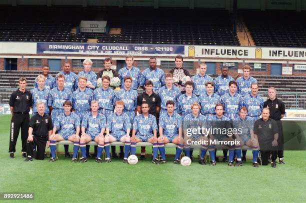 Birmingham City football team photo call, 4th August 1992.