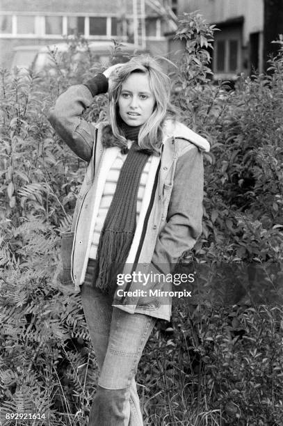 At EMI studios Elstree they are just starting a new film called 'Winter Rates' . Pictured is one of the stars, Susan George, 31st October 1974.