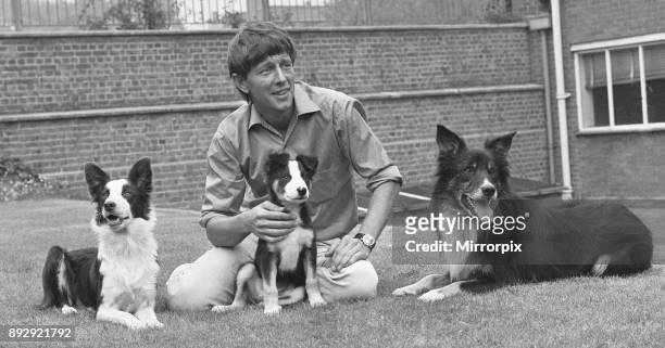 Blue Peter presenter John Noakes, seen here with the programmes new border collie puppy and his parents. The viewers will be invited to suggest a...