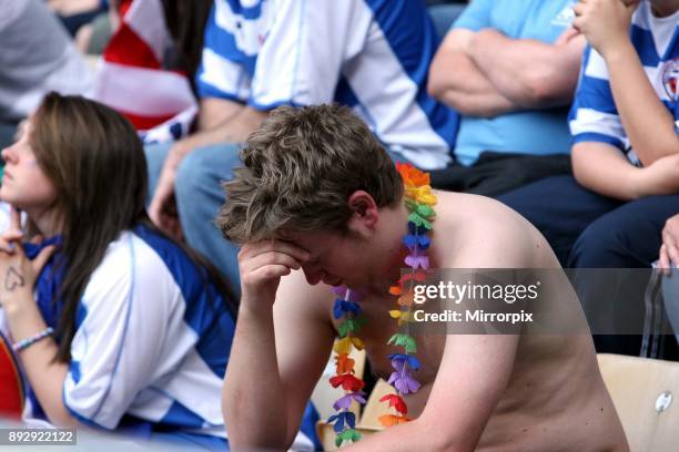 English Premier League match at Pride Park. Derby County 0 v Reading 4. Despite Reading's huge away win they are relegated to the Championship due to...