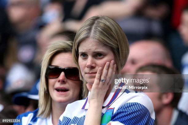 English Premier League match at Pride Park. Derby County 0 v Reading 4. Despite Reading's huge away win they are relegated to the Championship due to...