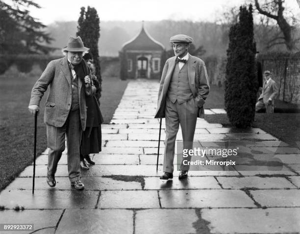 David Lloyd George with Lord Reading at Chequers Court. On October 5th 1917, the Chequers mansion, some 35 miles from London, was given to the Nation...
