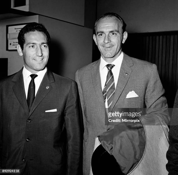Football players Francisco Gento, and Alfredo Di Stefano at London Airport, 21st October 1963.