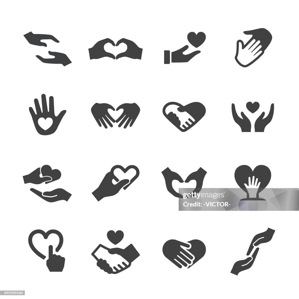 Care and Love Gesture Icons - Acme Series