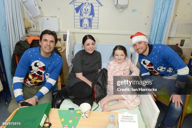 Sunderland players and managment during a Christmas visit to Sunderland Royal Infirmary on December 14, 2017 in Sunderland, England.