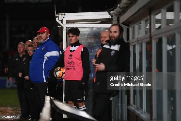 Peter Beadle the manager of Hereford looks on from the bench during the Emirates FA Cup second round replay match between Hereford FC and Fleetwood...