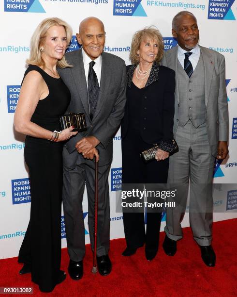 Kerry Kennedy, Harry Belafonte, Pamela Frank and Danny Glover attend Robert F. Kennedy Human Rights Hosts Annual Ripple Of Hope Awards Dinner on...