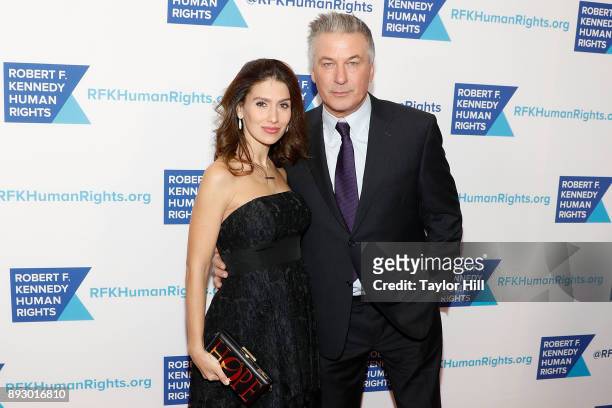 Hilaria Baldwin and Alec Baldwin attend the 2017 Ripple of Hope Awards at New York Hilton on December 13, 2017 in New York City.