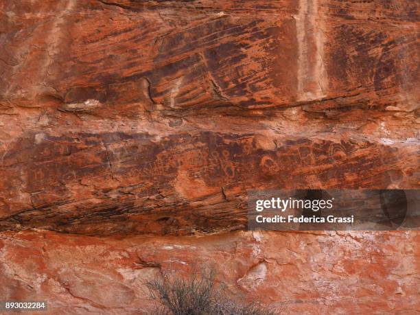 ancient paiute rock art, gold butte national monument - mesquite nevada stock pictures, royalty-free photos & images