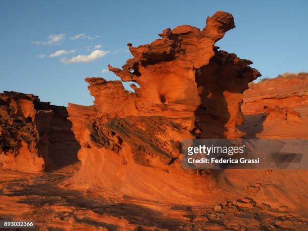 unusual rock formations, little finland, nevada - mesquite nevada stockfoto's en -beelden