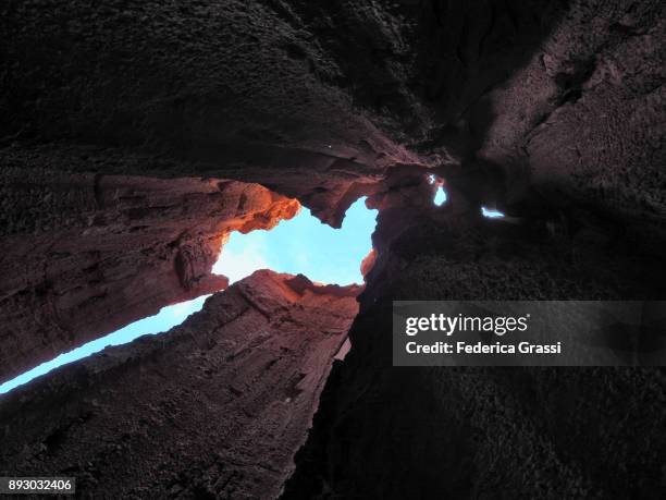 slot canyon at cathedral gorge state park, nevada - cathedral gorge stock pictures, royalty-free photos & images