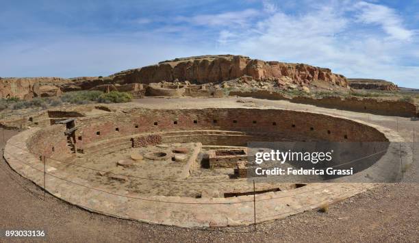 chetro ketl kiva, chaco culture national historical park - chaco canyon ruins stock pictures, royalty-free photos & images
