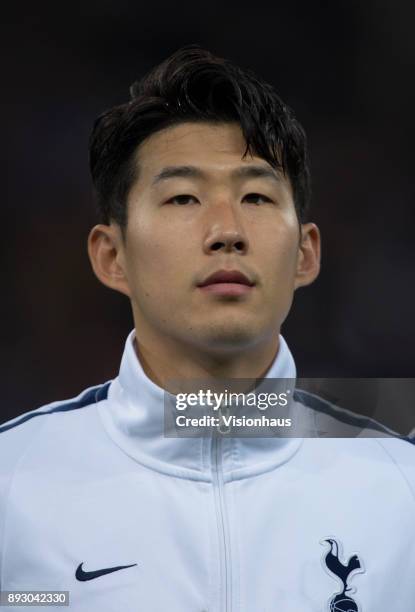 Heung-Min Son of Tottenham Hotspur before the UEFA Champions League group H match between Tottenham Hotspur and APOEL Nikosia at Wembley Stadium on...