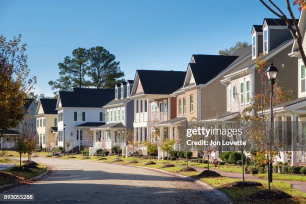 neighborhood with sidewalk usa - clemson south carolina stock pictures, royalty-free photos & images