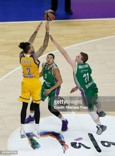 Tyler Honeycutt, #2 of Khimki Moscow Region in action during the 2017/2018 Turkish Airlines EuroLeague Regular Season game between Unicaja Malaga and...