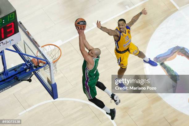 James Augustine, #40 of Unicaja Malaga in action during the 2017/2018 Turkish Airlines EuroLeague Regular Season game between Unicaja Malaga and...