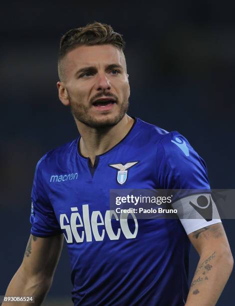 Ciro Immobile of SS Lazio looks on during the TIM Cup match between SS Lazio and Cittadella on December 14, 2017 in Rome, Italy.