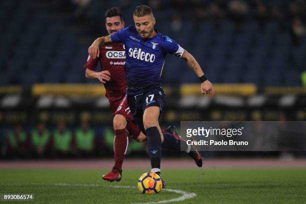 Ciro Immobile of SS Lazio in action during the TIM Cup match between SS Lazio and Cittadella on December 14, 2017 in Rome, Italy.