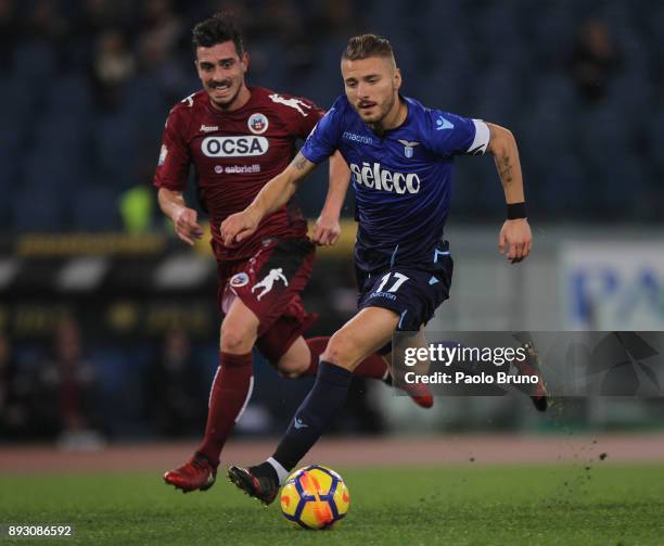 Ciro Immobile of SS Lazio in action during the TIM Cup match between SS Lazio and Cittadella on December 14, 2017 in Rome, Italy.