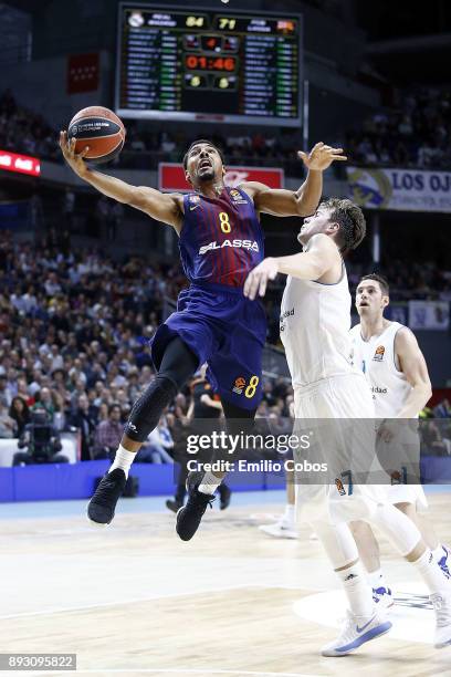 Phil Pressey, #8 of FC Barcelona Lassa in action during the 2017/2018 Turkish Airlines EuroLeague Regular Season Round 12 game between Real Madrid...