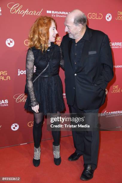 Ralph Siegel and his girlfriend Laura Kaefer attend the 23th Annual Jose Carreras Gala on December 14, 2017 in Munich, Germany.