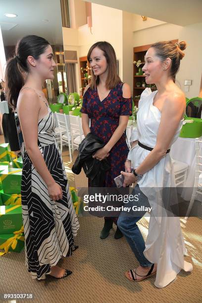 Isabelle Fuhrman, Ahna O'Reilly and CEO Tata Harper Skincare Tata Harper attend the Tata Harper VIP Masterclass at Sunset Tower on December 14, 2017...