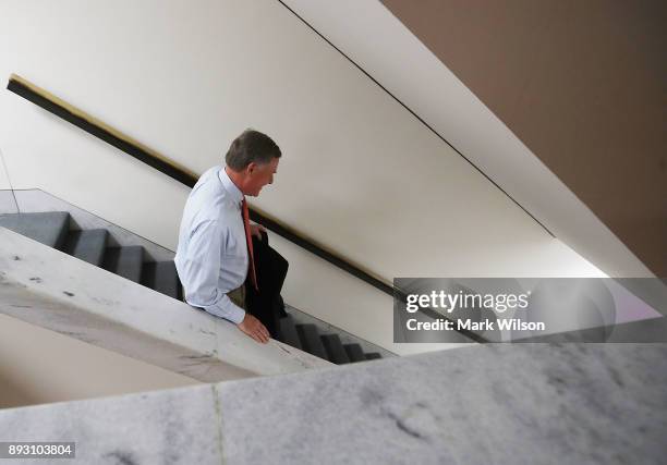 Chairman Richard Burr , leaves Senate Intelligence Committee closed door hearing on December 14, 2017 in Washington, DC. The committee is...