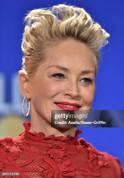 Actress Sharon Stone attends the 75th Annual Golden Globe Nominations Announcement at The Beverly Hilton on December 11, 2017 in Los Angeles,...