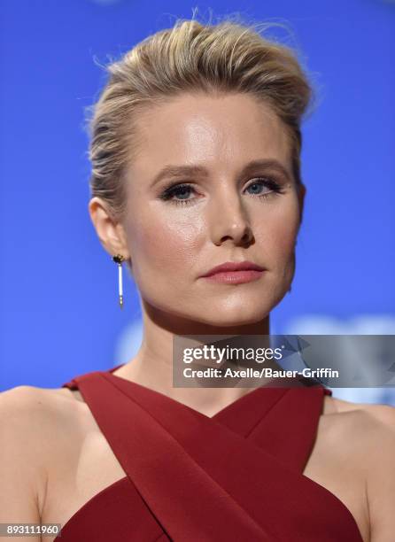 Actress Kristen Bell attends the 75th Annual Golden Globe Nominations Announcement at The Beverly Hilton on December 11, 2017 in Los Angeles,...