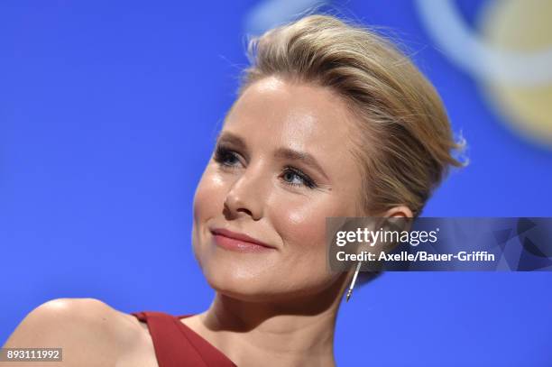 Actress Kristen Bell attends the 75th Annual Golden Globe Nominations Announcement at The Beverly Hilton on December 11, 2017 in Los Angeles,...