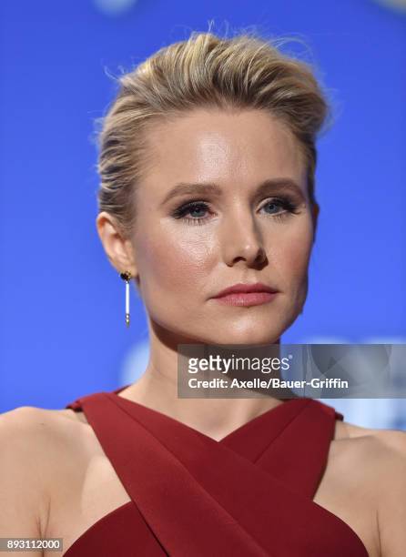 Actress Kristen Bell attends the 75th Annual Golden Globe Nominations Announcement at The Beverly Hilton on December 11, 2017 in Los Angeles,...