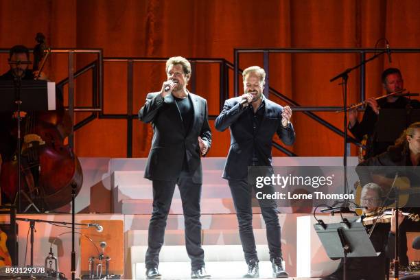 Michael Ball and Alfie Boe perform live on stage at The O2 Arena on December 14, 2017 in London, England.
