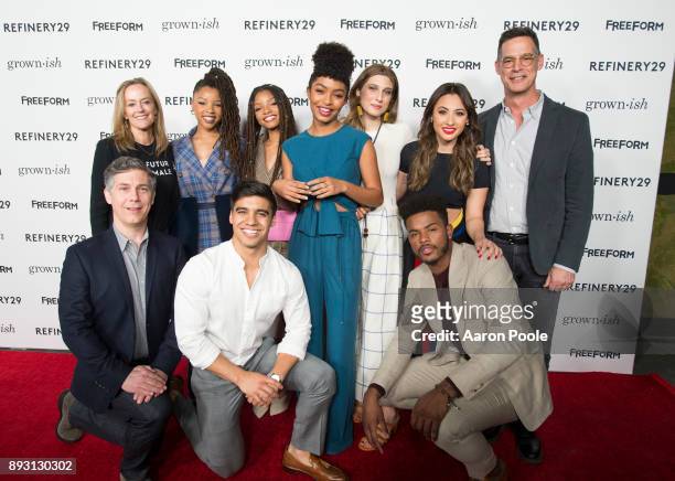 The cast of Freeforms grown-ish celebrates at the Refinery29 screening for the series which premieres January 3 at 8pm. CHRIS PARNELL, KAREY BURKE ,...