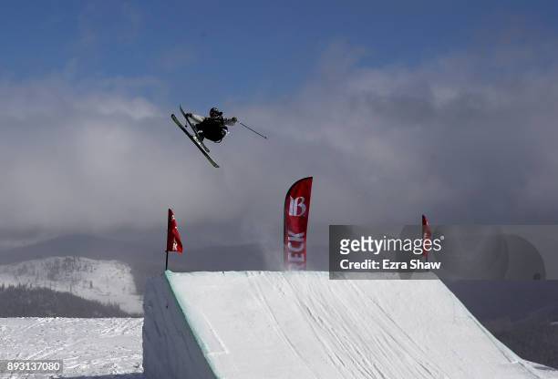 Henrik Harlaut of Sweden competes in the Men's Ski Slopestyle qualifier during Day 2 of the Dew Tour on December 14, 2017 in Breckenridge, Colorado.