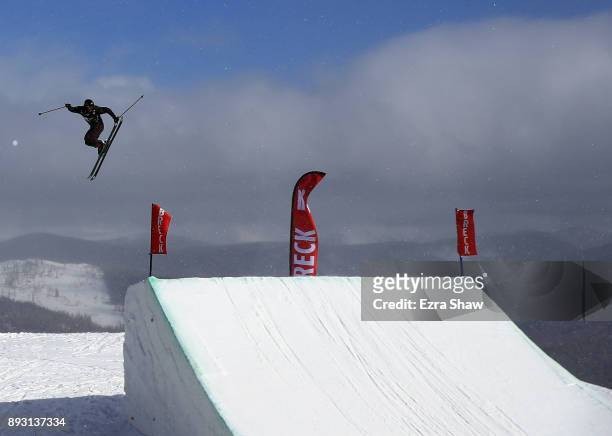 Alex Hall competes in the Men's Ski Slopestyle qualifier during Day 2 of the Dew Tour on December 14, 2017 in Breckenridge, Colorado.