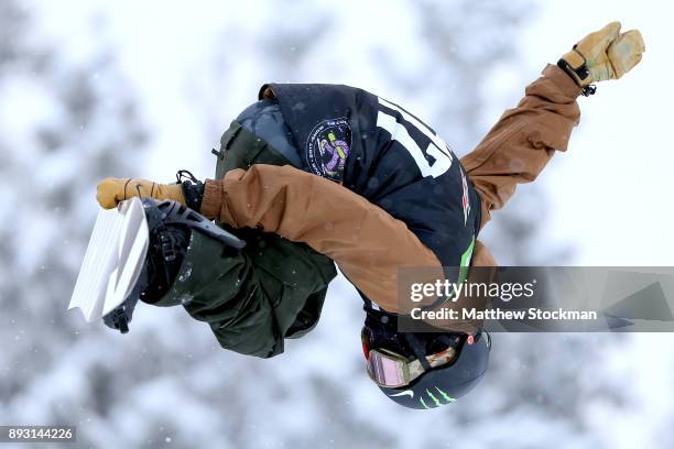 Ayumu Hirano of Japan competes in Men's Pro Snowboard Superpipe Qualification during Day 2 of the Dew Tour on December 14, 2017 in Breckenridge,...