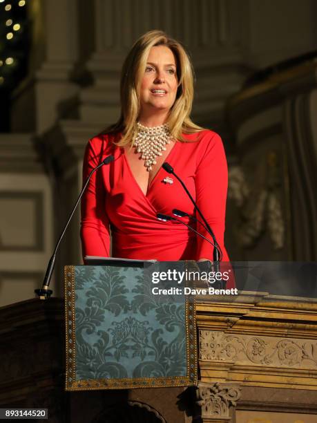 Penny Lancaster attends the Chain of Hope Carol at St Marylebone Parish Church on December 14, 2017 in London, England.