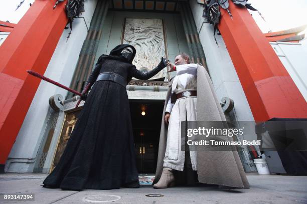 General view of atmosphere as Todd Fisher unveils a commemorative plaque in honor of his sister Carrie Fisher for the opening day of "Star Wars: The...